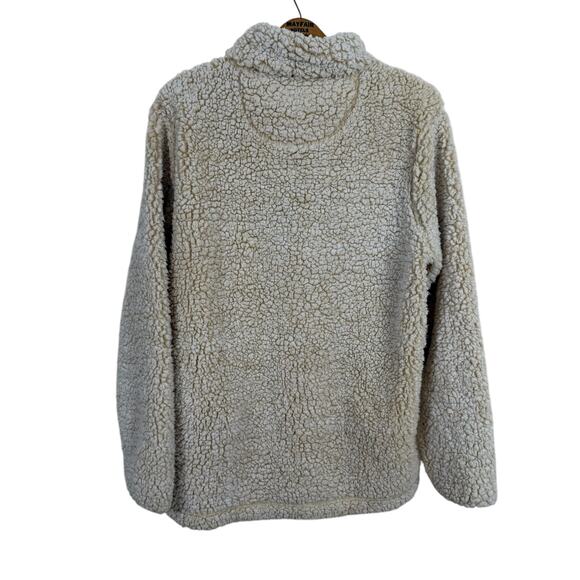 Simply Southern Womens Fuzzy Pullover Size Medium Quarter Zip Faux Fur Cozy Warm - Picture 4 of 6